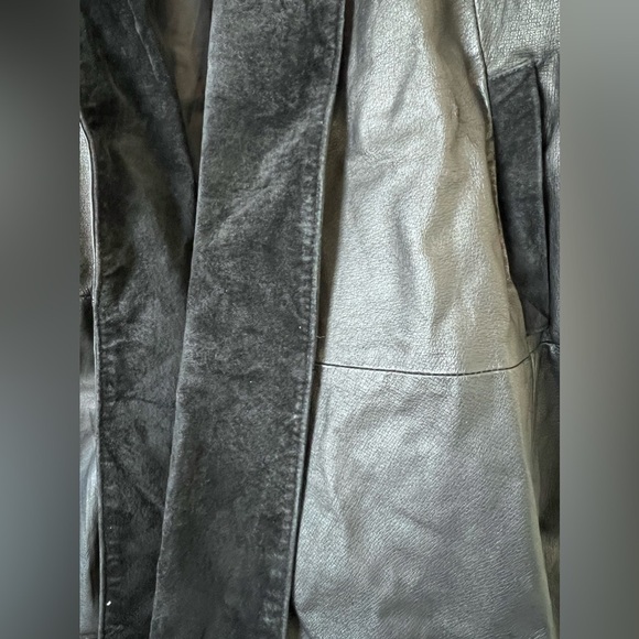 D.A.N.Y Women’s Black Leather/Suede Mid Length Jacket Coat Size Small - Picture 3 of 9